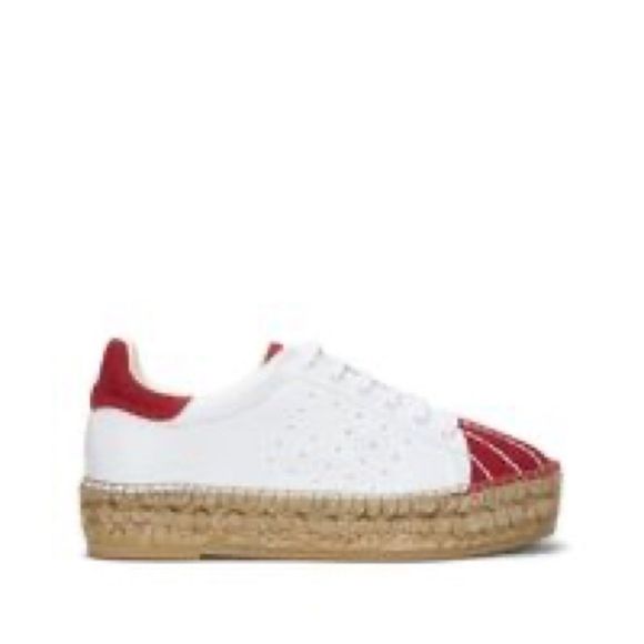 Vince Camuto leather espadrille penny2 platform shoe rubber sole women's 8.5 red - Picture 7 of 7